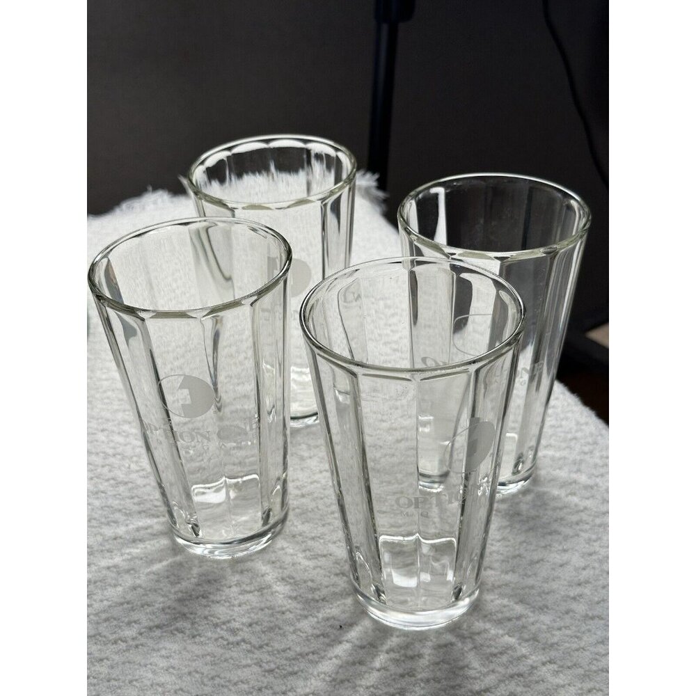 Arcoroc Octime Etched Advertisement Glassware Tumblers 12 Oz Dinnerware Drink